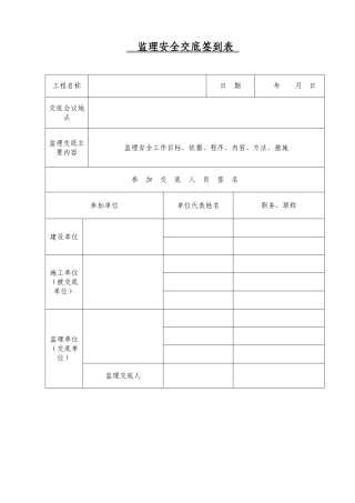 监理安全交底范本