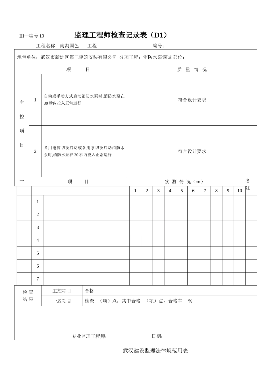 监理工程师检查记录表_第3页