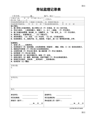 监理旁站记录表