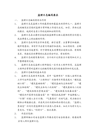 监理日志编写要求