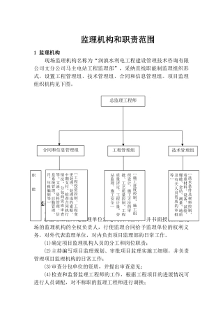 监理机构和职责范围