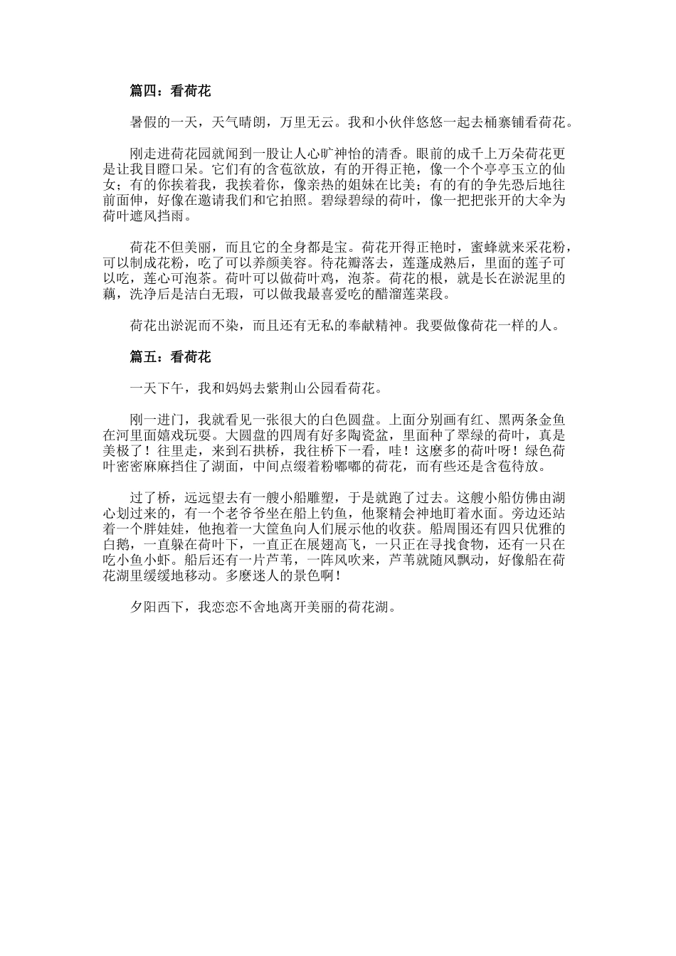 看荷花的作文400字_第2页