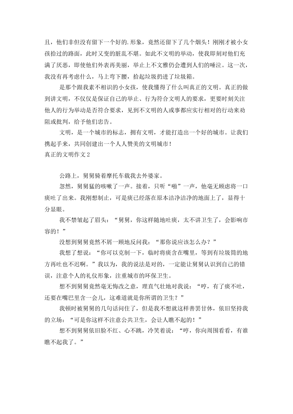 真正的文明作文2篇_第2页