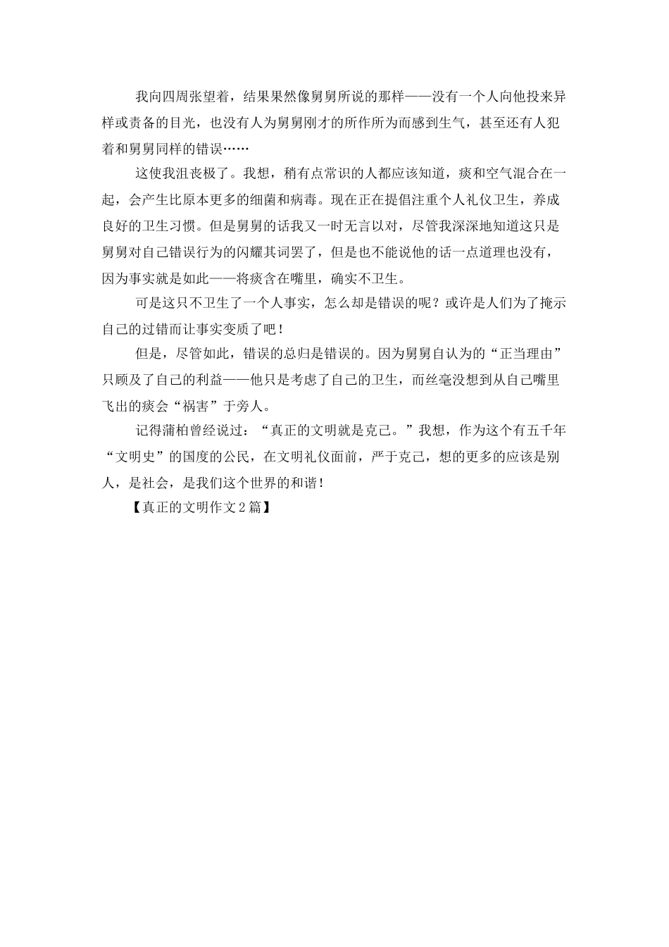 真正的文明作文2篇_第3页