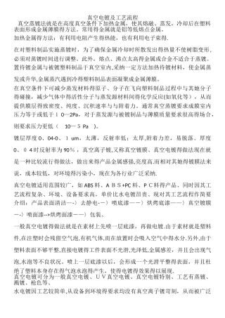 真空电镀及工艺流程