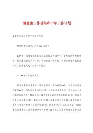 督查室工作总结和下年工作计划