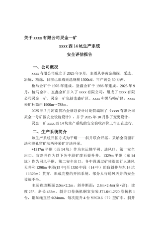 矿区风险评估报告