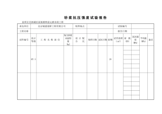 砂浆抗压强度试验报告