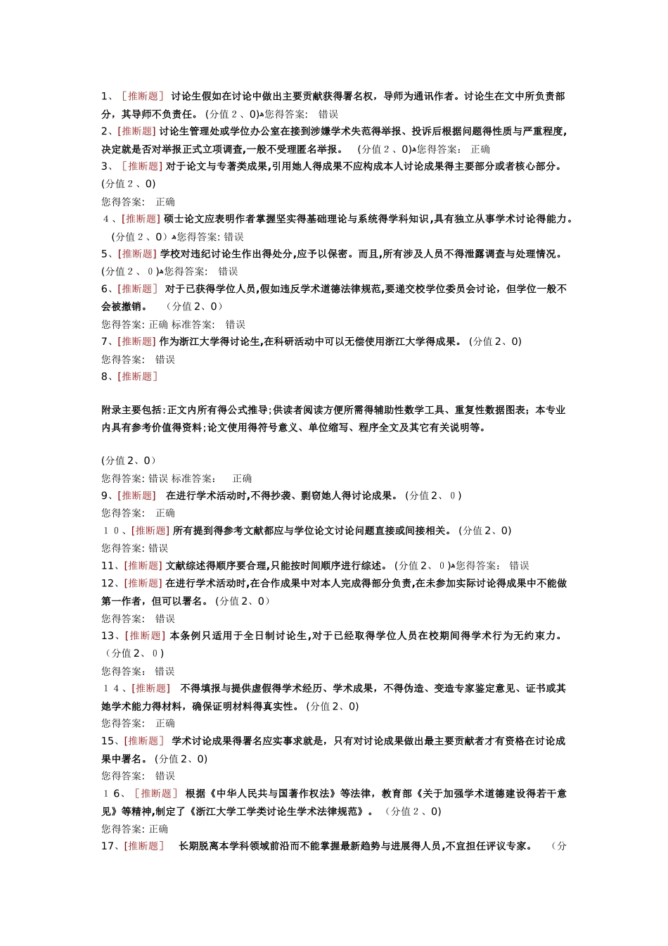 研究生学术规范考试试卷与答案_第1页