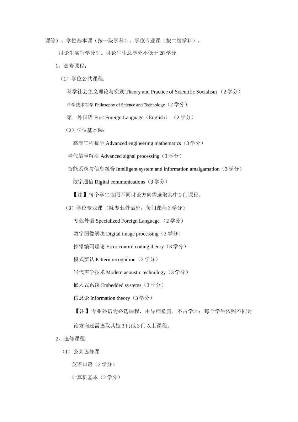 硕士点培养方案通信与信息系统样本_第3页