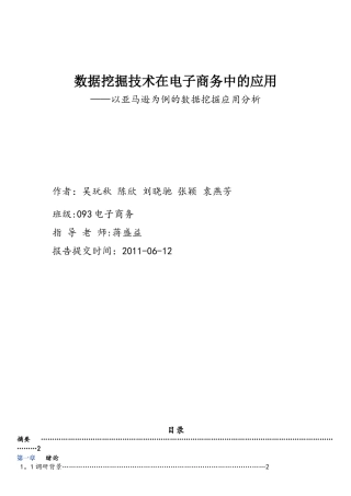 示例2数据挖掘技术在电子商务中的应用