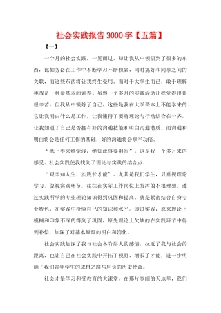 社会实践报告3000字（精编版）