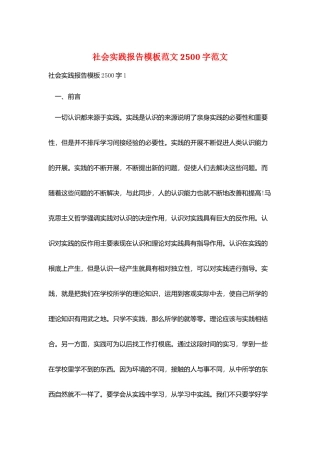 社会实践报告模板范文2500字范文