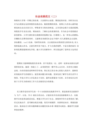 社会实践范文(二)