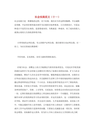 社会实践范文(十一)