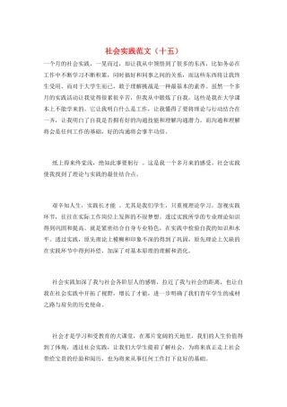 社会实践范文(十五)
