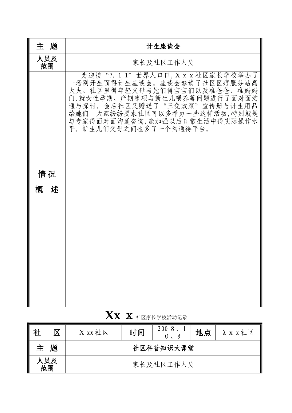 社区家长学校活动记录_第3页