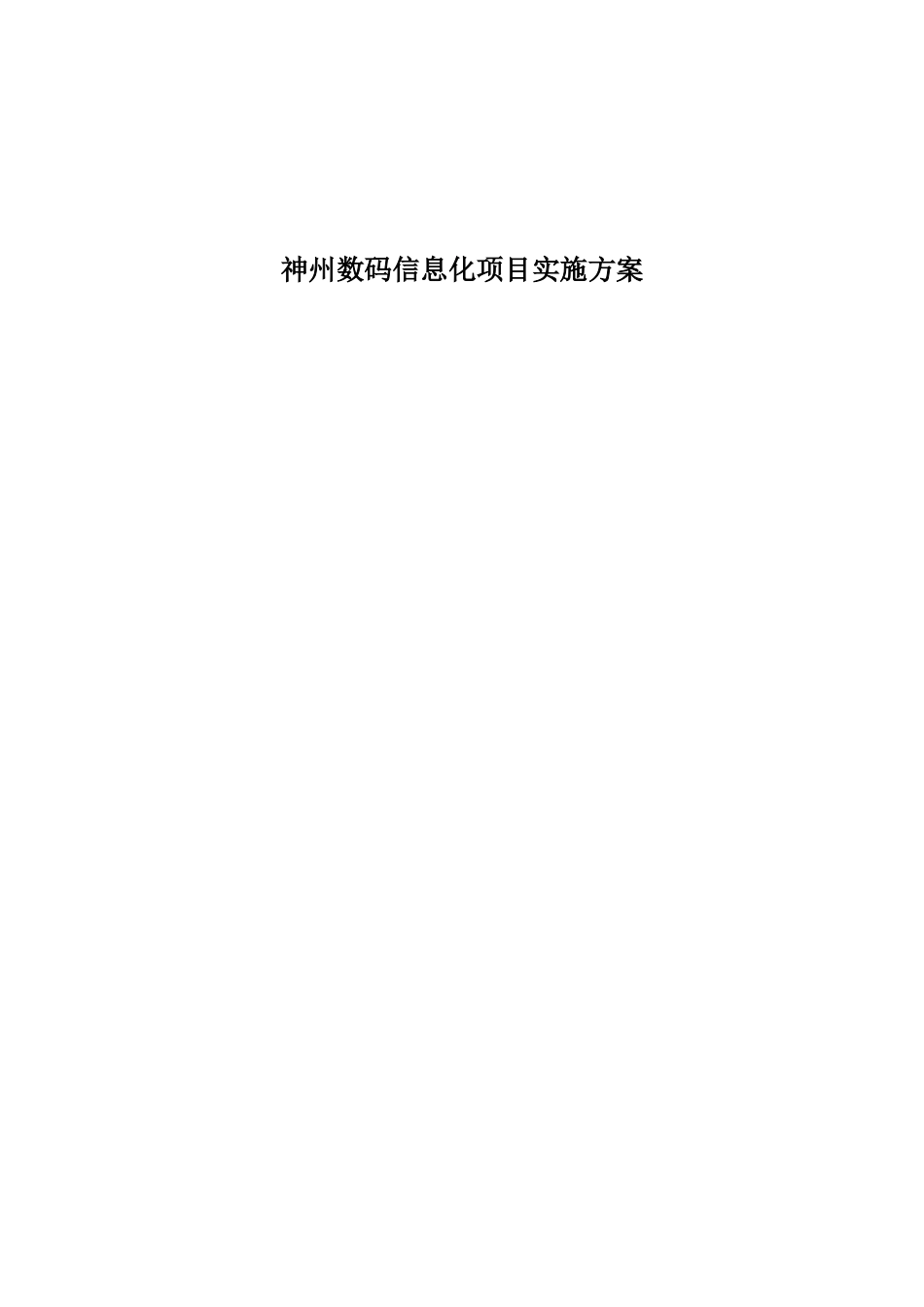 神州数码信息化项目实施方案_第1页