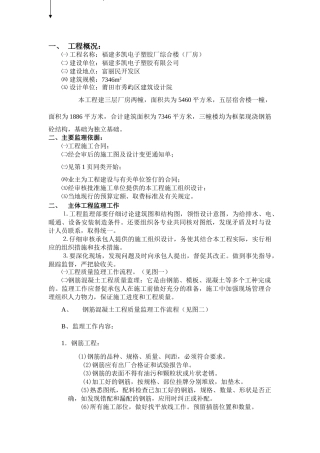 福建多凯电子塑胶厂综合楼（厂房）工程监理