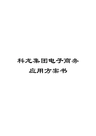 科龙集团电子商务应用方案书