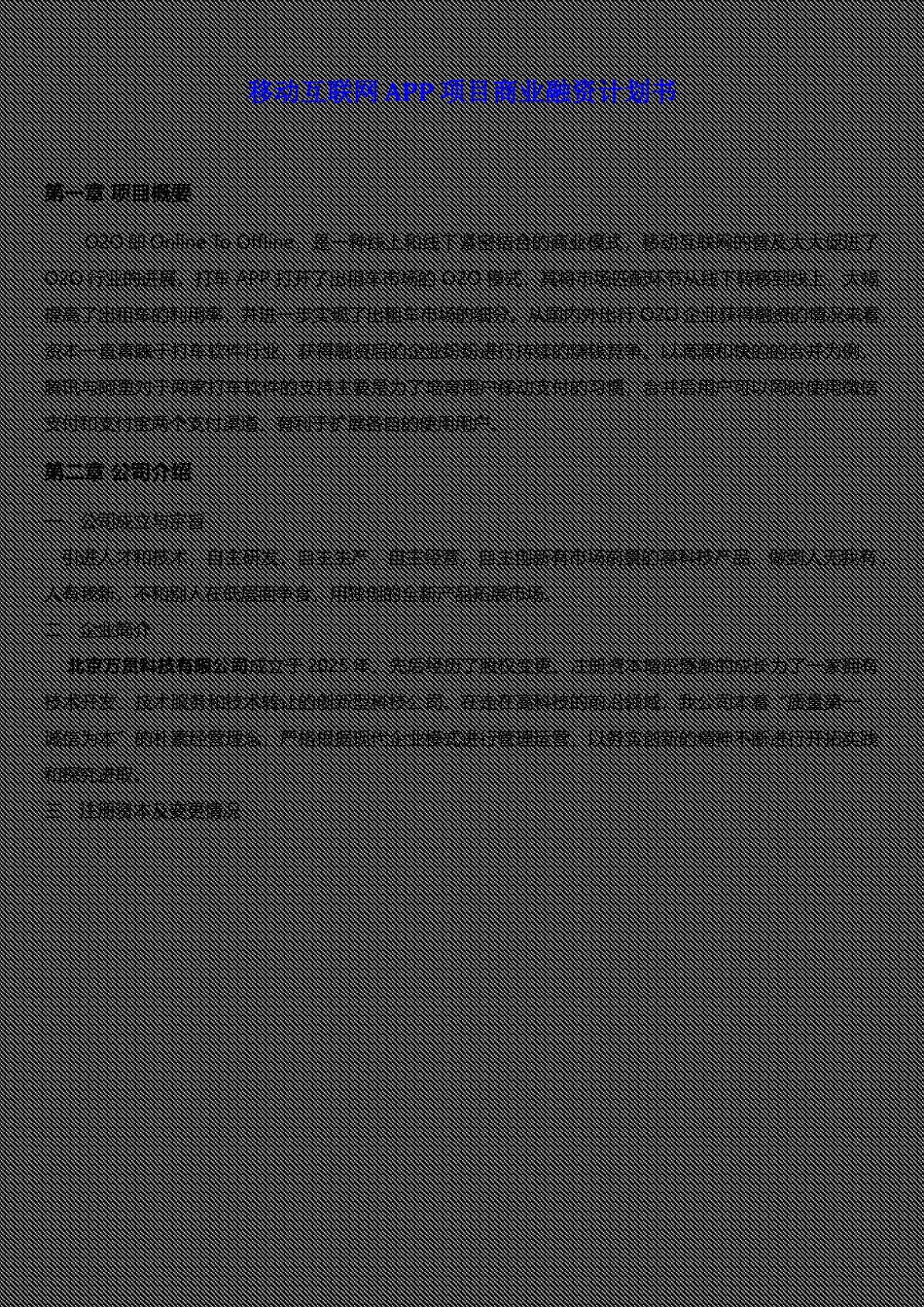 移动互联网APP项目商业计划书_第1页