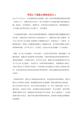穹顶之下观看心得体会范文1