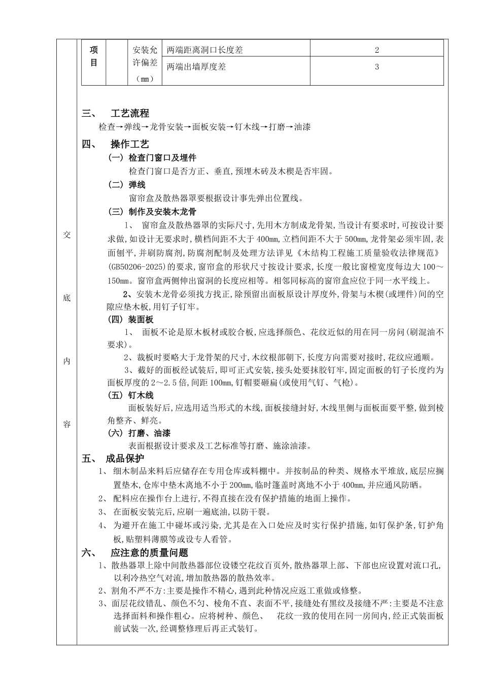 窗帘盒窗台板和散热器罩工程技术交底_第2页