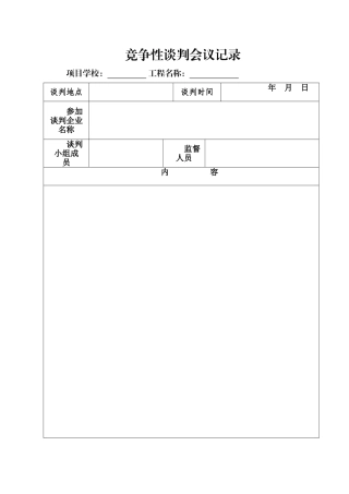 竞争性谈判会议记录