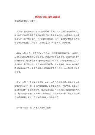 竞聘公司副总经理演讲