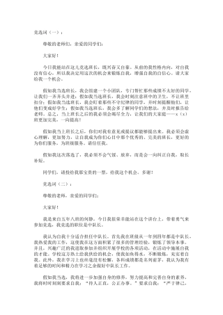 竞选词致辞演讲稿发言稿精选5篇