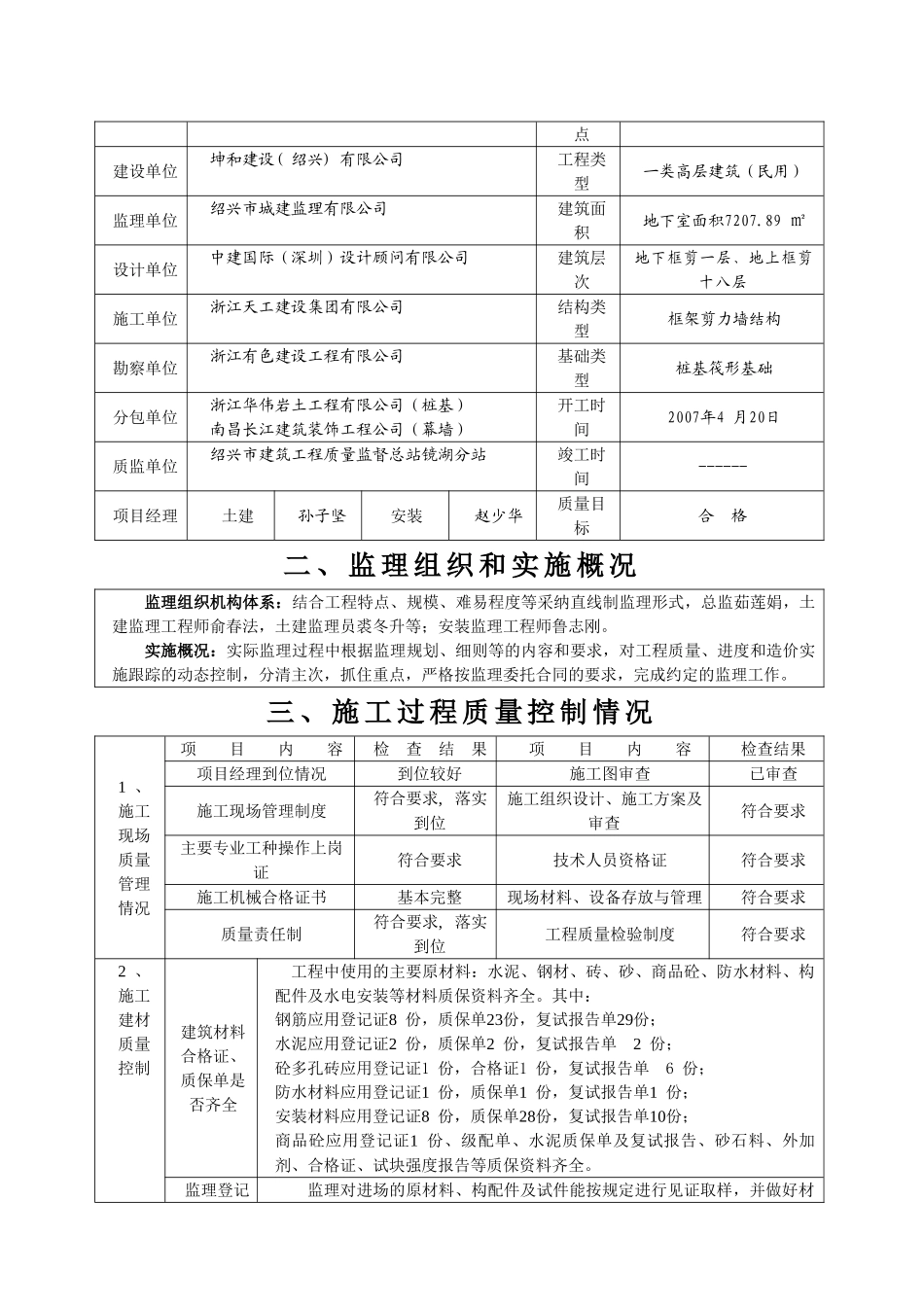 竣工监理报告_地块商业办公楼地下室部分_第2页