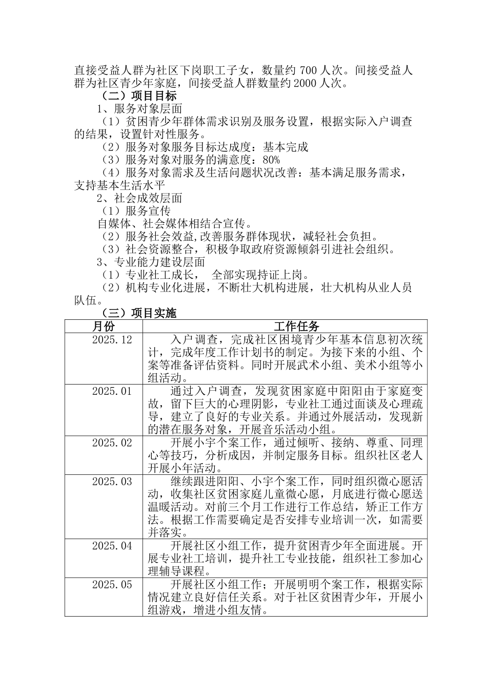 童成长——困境青少年增能项目年度工作计划书_第2页