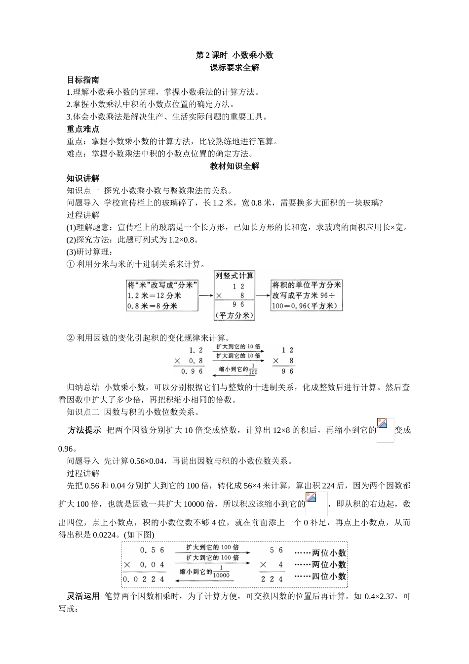 第九册-教材知识全解-小数乘小数_第1页