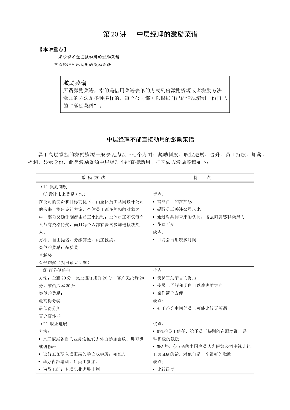 第二十讲――中层经理的激励菜谱_第1页