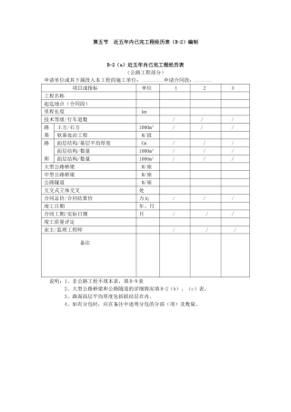 第五节近年内已完工程经历表编制