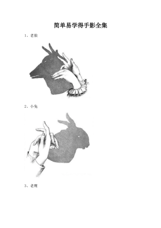 简单易学得手影