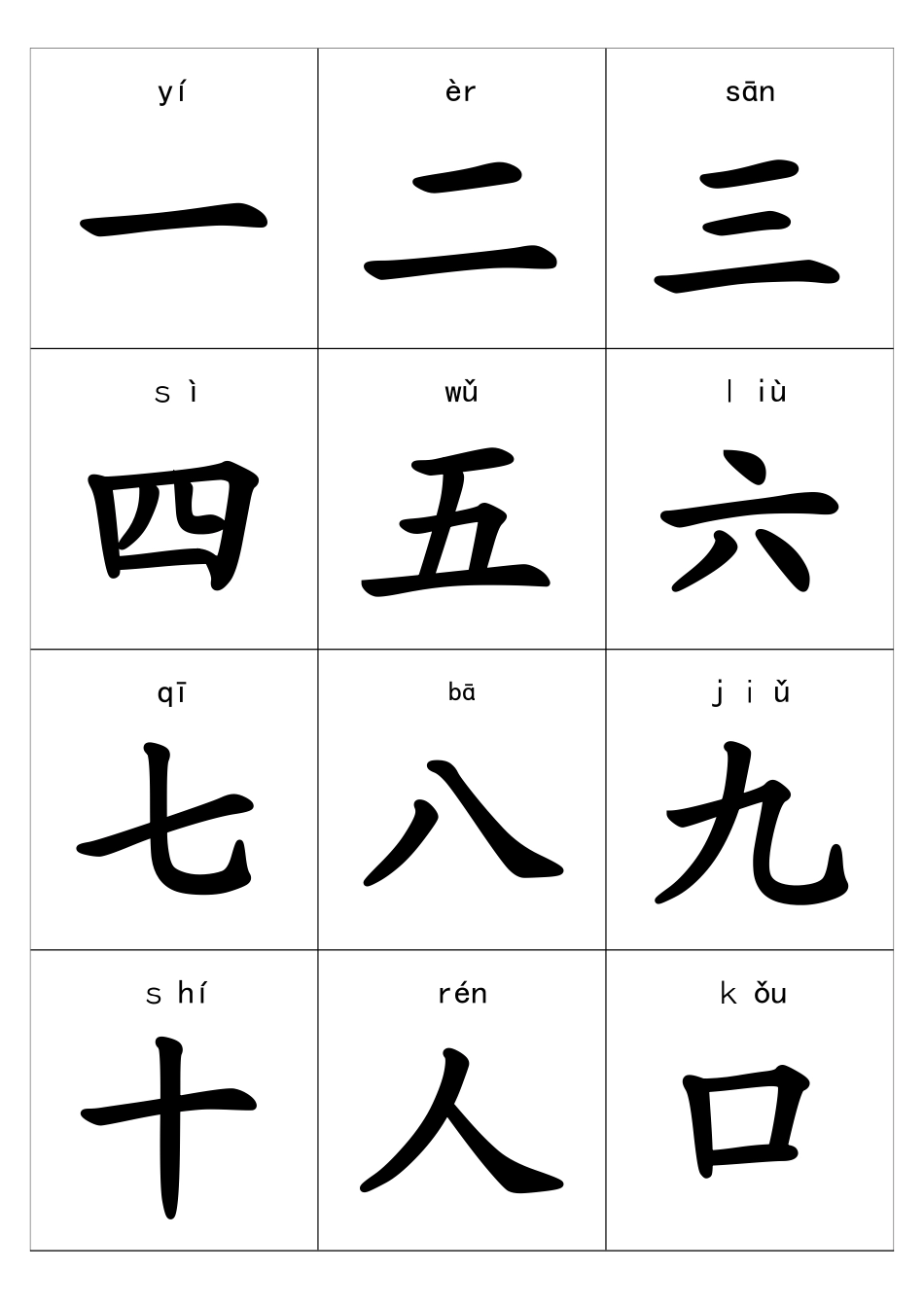 简单的带拼音字卡_第1页