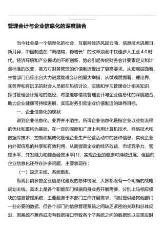 管理会计与企业信息化的深度融合-2025年精选文档