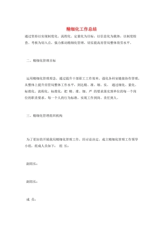精细化工作总结
