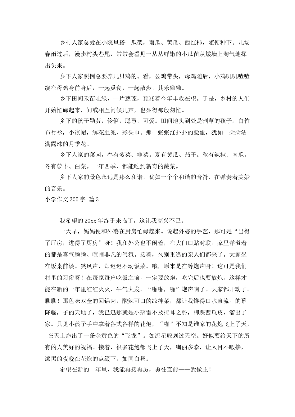 精选小学作文300字3篇_第2页