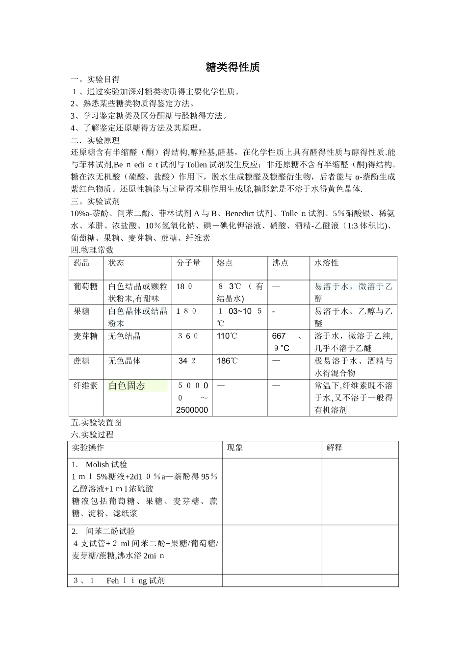 糖类的性质实验_第1页