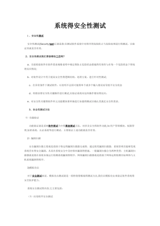 系统的安全性测试