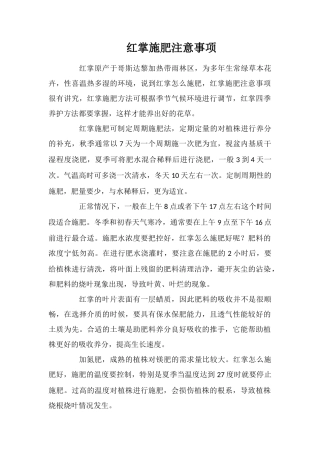 红掌施肥注意事项