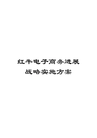 红牛电子商务发展战略实施方案模板