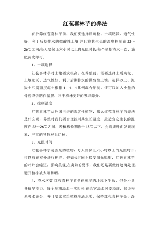 红苞喜林芋的养法