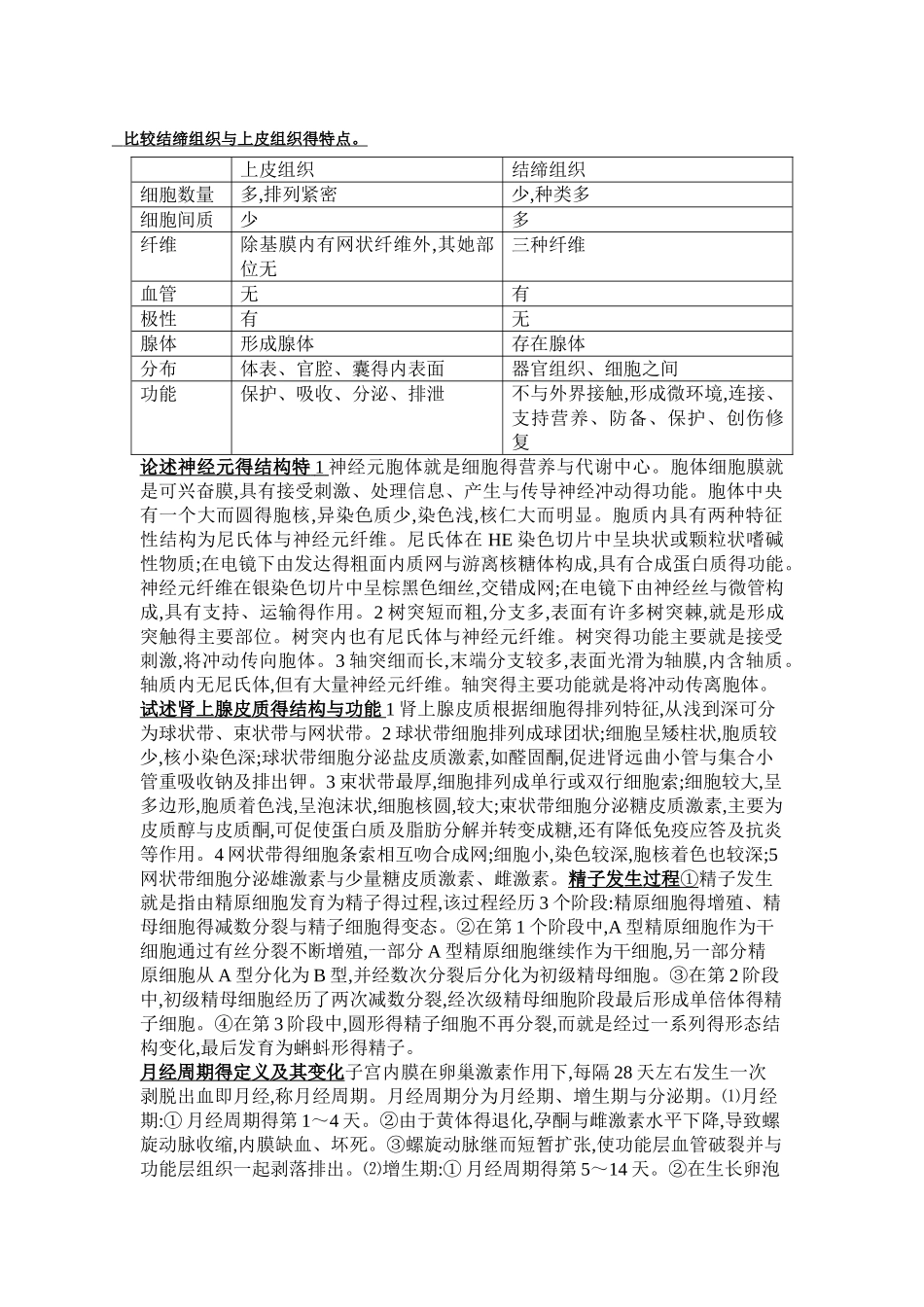 组织学与胚胎学大题_第1页