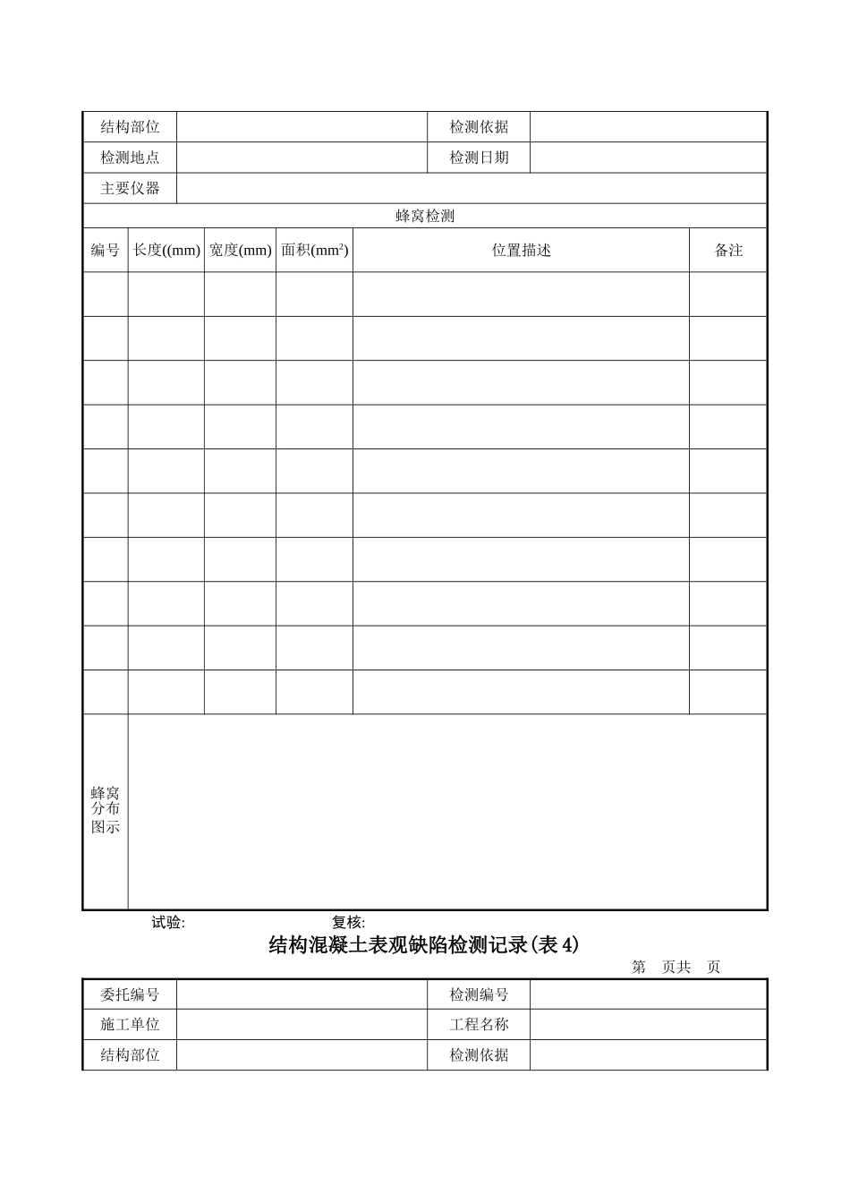 结构混凝土表观缺陷检测记录_第3页