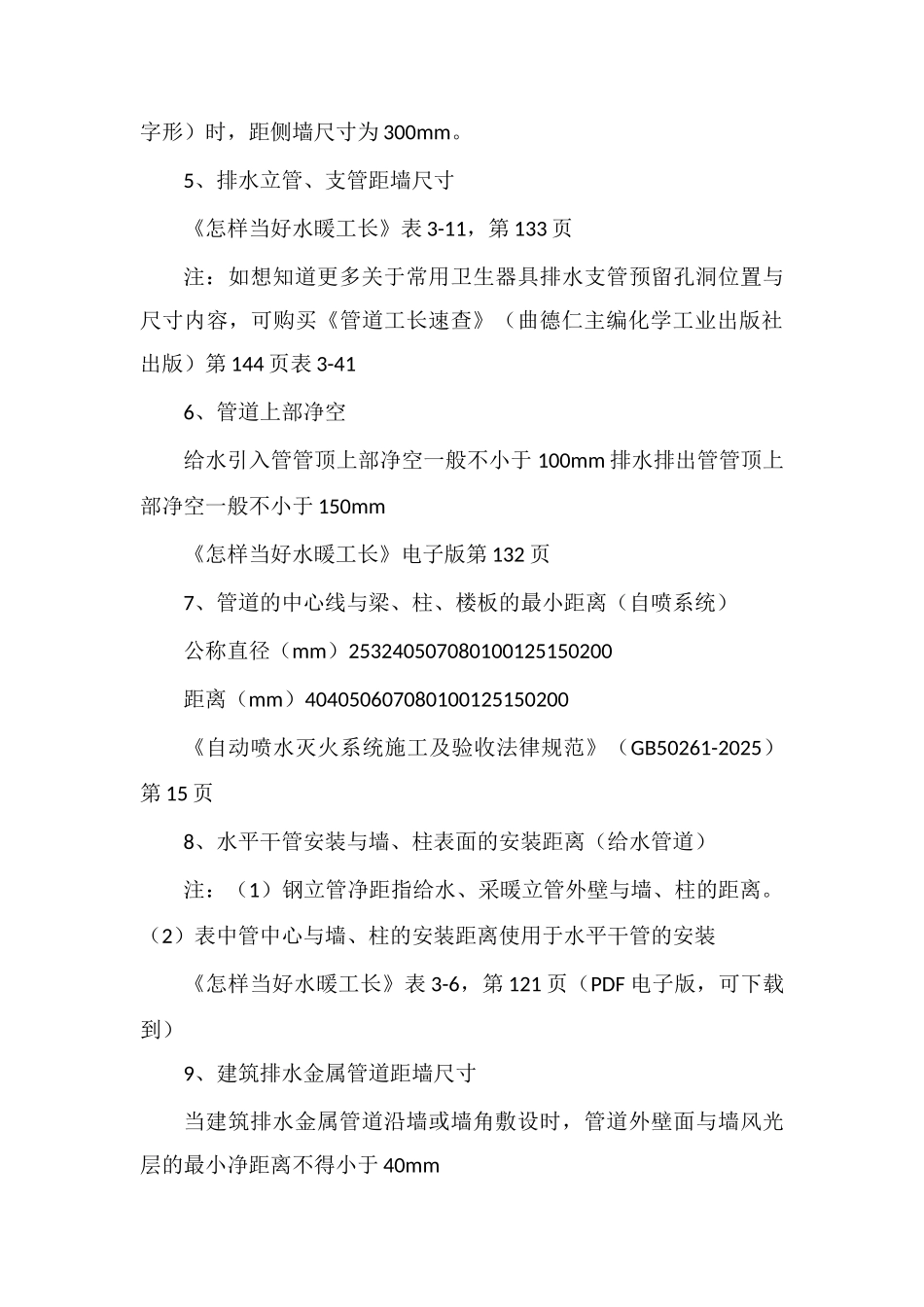 给排水及采暖管道距墙尺寸集合_第3页