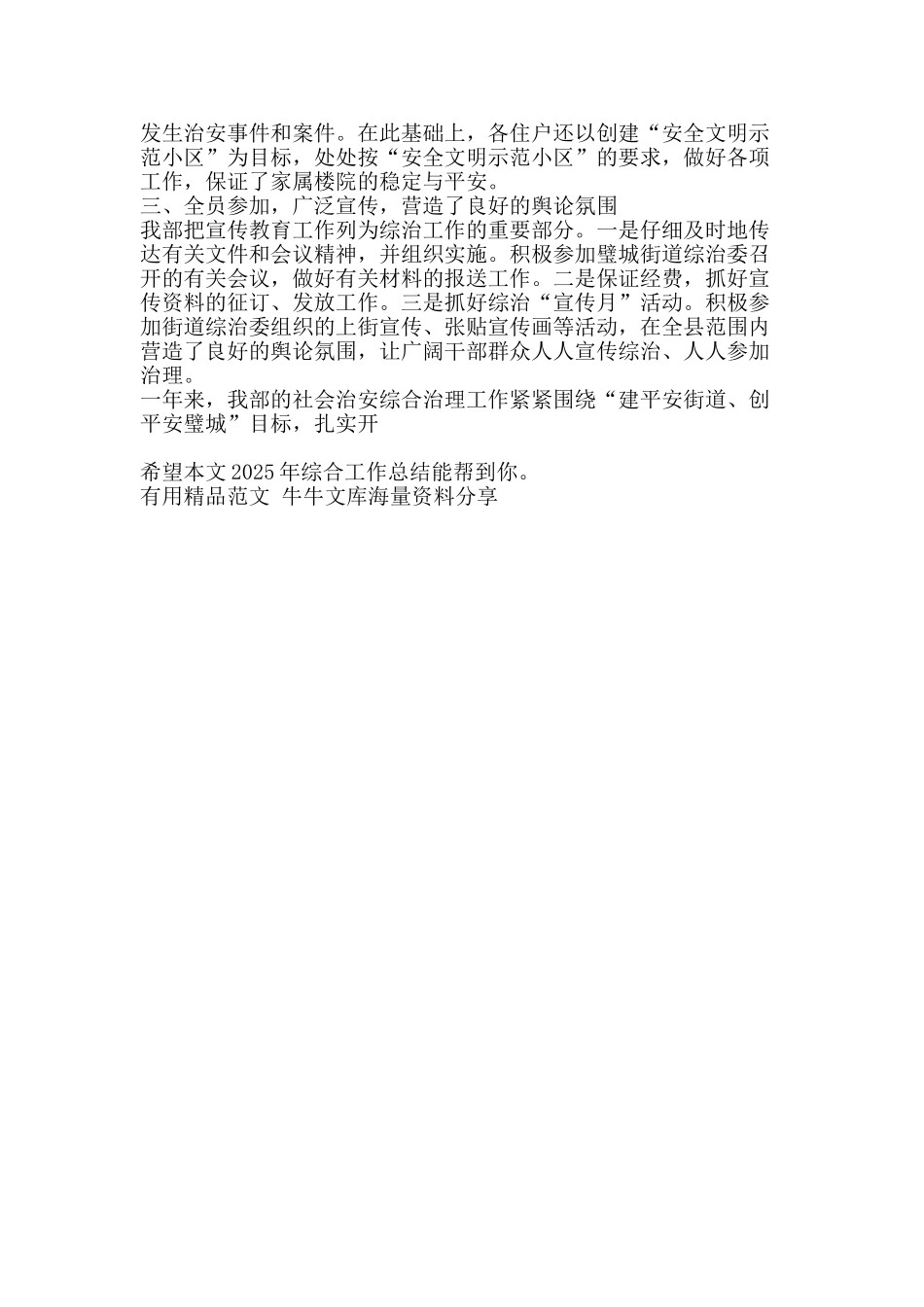 综合工作总结-精品范文资料_第2页