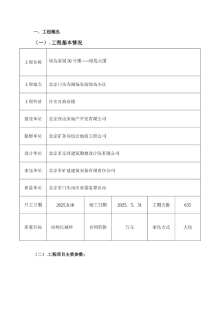 绿岛大厦住宅及商业楼工程监理规划